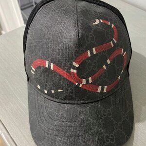 Grey Gucci Snake Design Hat Cap